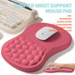 2-in-1 Ergonomic Set, Wave Rise Keyboard Wrist Rest and Massage Bulge Slope Mouse Pad Wrist Support, Cushion Memory Foam Integrated to Relieve Wrist Pain, Muskmelon Pink