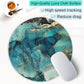 ITNRSIIET Round Mouse Pad with Stitched Edge Premium-Textured Waterproof Non-Slip Rubber Base Desktop Protection Mat Diameter 8.7 inches, Abstract Ink Tempera