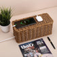Handmade Cable Management Box, Imitation Rattan Cord Organizer Cord Hider Box, Desk Cord Management Box to Hide Cords and Power Strip L12.5 W5 H5.2 CB2412 Deep Speckled Brown