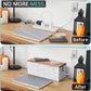 Large Cable Management Box, White Washed Wood Cord Organizer Box for Desk, Floor, Office to Hide Extension Cords Power Stripes Surge Protectors Chargers Wires