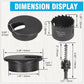 2" Black Desk Grommet with Bi-Metal Hole Saw, JTemgle Plastic Cable Hole Cover Computer Table Cord Wire Organizer Caps, Desktop Cord Management for Home Office TV Stands Tabletops, 7 Pieces