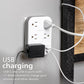 Philips EZFit 5-Outlet Extender Wall Tap with Surge Protection, Grounded Adapter, Charging Station, 3 Prong, 1 USB-A, 1 USB-C, 900J, White, SPP3513W/37