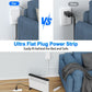 6FT Ultra Flat Plug Dual Extension Cord with 6 Outlets, Ultra-Thin Outlet Cover Power Bar, Outlet Concealer Universal Size Flat Plug Power Strip, Child & Pet Safe, 1625W, White