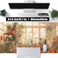 Cute Plant Lover Desk Mat Cozy Mouse pad Beige, XXL Large Extended Earthy Brown Green Aesthetic Floral Mousepad Gaming Desk Pad, Big Laptop Keyboard and Mouse Mat with Stitched Edges 31.5x15.7 in