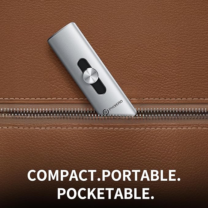 PHIXERO USB Drive 2TB External SSD Up to 1100MB/s，USB 3.2 Gen2 Flash Drive Dual Ports Portable Thumb SSD Stick with USB A & Type C for iPhone, Android, Windows PCs, and laptops
