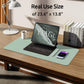 YSAGi Leather Desk Protector, Office Mat, Large Mouse Mat, Non-Slip PU Leather Blotter, Laptop Pad, Waterproof Writing Pad for Office and Home (Pale Green, 23.6" x 13.8")