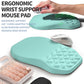 2-in-1 Ergonomic Set, Wave Keyboard Wrist Rest and Massage Slope Mouse Pad Wrist Support, Rebound Memory Foam for Relieve Carpal Tunnel Syndrome and Wrist Pain (Light Blue)