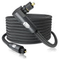 EMK 90 Degree Toslink Optical Cable 360 Degree Free-Rotating Plug Fiber Optic Cable S/PDIF Toslink Male to Male for Home Theater, Sound Bar, TV, PS4, Xbox,Grey (50ft/15m)