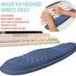 2-in-1 Ergonomic Set, Wave Rise Keyboard Wrist Rest and Massage Bulge Slope Mouse Pad Wrist Support, Cushion Memory Foam Integrated to Relieve Wrist Pain, Dark Blue