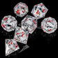 ARUOHHA DND Resin Dice Plum Blossom Liquid Core White Sharp Edge Dragons Polyhedral Dice Set with Gift Box, Compatible with D&D Role Playing Game Dungeons D and D Dice Set D20 D12 D10 D6