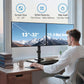 HUANUO Freestanding Dual Monitor Stand, 32 Inch Dual Monitor Mount for 2 Screens, Holds up to 19.8 lbs per Arm, Monitor Arm Riser with Tempered-Glass Base, Tilt, Swivel, Rotation, Black