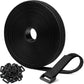 26Ft x 0.8In Adjustable Cable Straps with 30 Buckles, Free Cut Length, Black Reusable Nylon Fastening Cable Ties,Hook and Loop Securing Strap for Cable Tidy Organizer or Storage