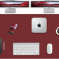 Desk Mat 47" x 23.7" Leather Desk Pad Protector with Natural Cork & PU Leather, Non-Slip Office Desk Mat, Double-Sided Large Mouse Pad, Waterproof Desk Pad for Office&Home (Red)