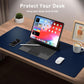 Aothia Leather Desk Pad Protector, Mouse Pad, Office Desk Mat, Non-Slip PU Leather Desk Blotter, Laptop Desk Pad, Waterproof Desk Writing Pad for Office and Home(Dark Blue,31.5" x 15.7")
