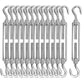 13 Pack M6 Turnbuckle Hook & Hook Turnbuckles, 304 Stainless Steel Turnbuckle, Heavy Duty Turnbuckle for Wire Rope Tension