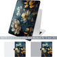Batianda Premium Case for New MacBook Air 15 inch 2025 2024 2023 with M4 M3 M2 Chip, Designed Black Protective Plastic Hardshell & Keyboard Cover & Screen Protector, Blooming Flowers