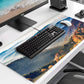 Large Extended Gaming Mouse Pad with Stitched Edges, Non-Slip Waterproof Rubber Base Mouse Pad for Office, Computer, Keyboard, Laptop and Home Desk Pad 35.4 x 15.7 x 0.12 Inch (Mountain Landscape)
