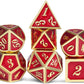 Ruby Red DND Metal Dice, DnDnD 7PCS Metallic D&D Dice Set for Dungeons and Dragons Game