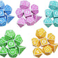 SmartDealsPro Retro Polyhedral Dice Sets with Pouches for D&D DND RPG MTG Dungeon and Dragons Table Board Roll Playing Games D4 D6 D8 D10 D% D12 D20