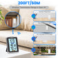 GEEVON Indoor Outdoor Thermometer Wireless Digital Hygrometer Temperature and Humidity Gauge with Time, 200ft/60m Range Temperature Humidity Sensor (Black)