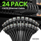 GEARit Cat 6 Ethernet Cable Pack - 24-Pack 6 ft Cat6 Ethernet Patch Cables | RJ45 Network Patch Cable, 10 Gbps Snagless Gold-Plated Connectors - Ethernet Cable Cat 6 for PC, TV, Router - Black