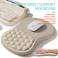 2-in-1 Ergonomic Set, Wave Rise Keyboard Wrist Rest and Massage Bulge Slope Mouse Pad Wrist Support, Cushion Memory Foam Integrated to Relieve Wrist Pain, Apricot