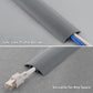 ZhiYo 5.6ft Cord Covers for Wires on Floor, Cord Hider Floor Hide Extension Cords, Soft PVC Cable Cover Cable Protector, Wire Cavity W0.62in H0.31in, Gray