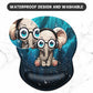 ITNRSIIET Ergonomic Mouse Pad with Gel Wrist Support Small Wrist Rest Smooth Surface Non-Slip PU Base Comfortable Office Supplies Pain Relief, 8.7 x 7.2 inches, Pretty Elephant