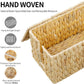 Cable Management Box,Hand-Woven Water Hyacinth Decorative Cord Organizer,2 Side Open Slots Wicker Cable Box to Hide Cords and Power Strip,for Desk, Floor, Office,2 Pack