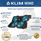 KLIM Wind Laptop Cooling Pad - More Than 500 000 Units Sold - New Version - The Most Powerful Rapid Action Cooling Fan - Laptop Stand with 4 Cooling Fans at 1200 RPM - USB Fan - PS5 PS4 - Cyan