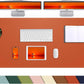AFIING Leather Desk pad Protector, Large Desk mat with Natural Cork & PU Leather,Mouse pad,Non-Slip Office Desk Mat,Waterproof Desk Writing Pad for Office and Home (47in*23in, Orange)