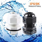 XHF 45 Pcs 1/4" IP68 Strain Relief Nylon Cord Grip NPT Cable Glands Adjustable UL Listed and RoHS Compliant (Black)