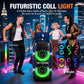 W-KING Portable Speaker Bluetooth Partybox, 370W MAX Pro Sound Loud, Deepest Bass,Large Outdoor Boom Box Wireless, CSB, Telescopic Handle&Sturdy Wheels, 25H, Futuristic Light,MIC&Guitar in