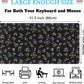Desk Mat Cute Black Anime Sprite Gaming Mouse Pad XXL Large Extended Kawaii Laptop Keyboard Mouse Mat with Stitched Edges, Non-Slip Computer Desktop Mat for Women Office Desk Decor 31.5x15.7 in
