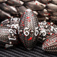ARUOHHA DND Metal Dice Blood Splatter Dragon Egg Dice with Rotating Dragon Egg Shell, Role Playing Game RPG Polyhedral D and D Dice Set D20 D12 D10 D8 D6 D4