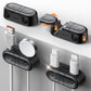 Magnetic Cable Clips - Chfeila 4Pack [Dual Slot] [360°Rotating & Twist-Lock] Cord Management, Adhesive Phone Charging Keeper, Wire Organizer Holder for Nightstand, Home Office Desk Accessories Decor