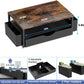 Desk Organizer and Accessories, Computer Monitor Stand Riser with Drawer and 2 Pen Holders, Office Desk Accessories & Workspace Organizers for Office Supplies (Wood)