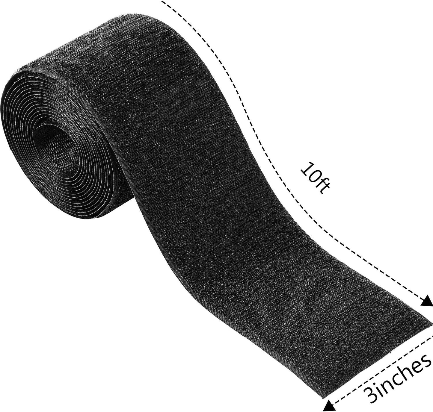 Cable Floor Strip Cord Cover Grip Floor Cable Protector Carpet Cable Management, Hold Cords in Place, Keep Cables Organized, Protect Cords and Prevent a Trip Hazard, 3 Inch x 10 Feet (10 Feet, Black)