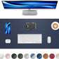Leather Desk Pad Protector, Mouse Pad, Office Mat, Non-Slip PU Leather Blotter, Laptop Pad, Waterproof Writing Pad for Office and Home (Midnight Blue, 31.5" x 15.7")
