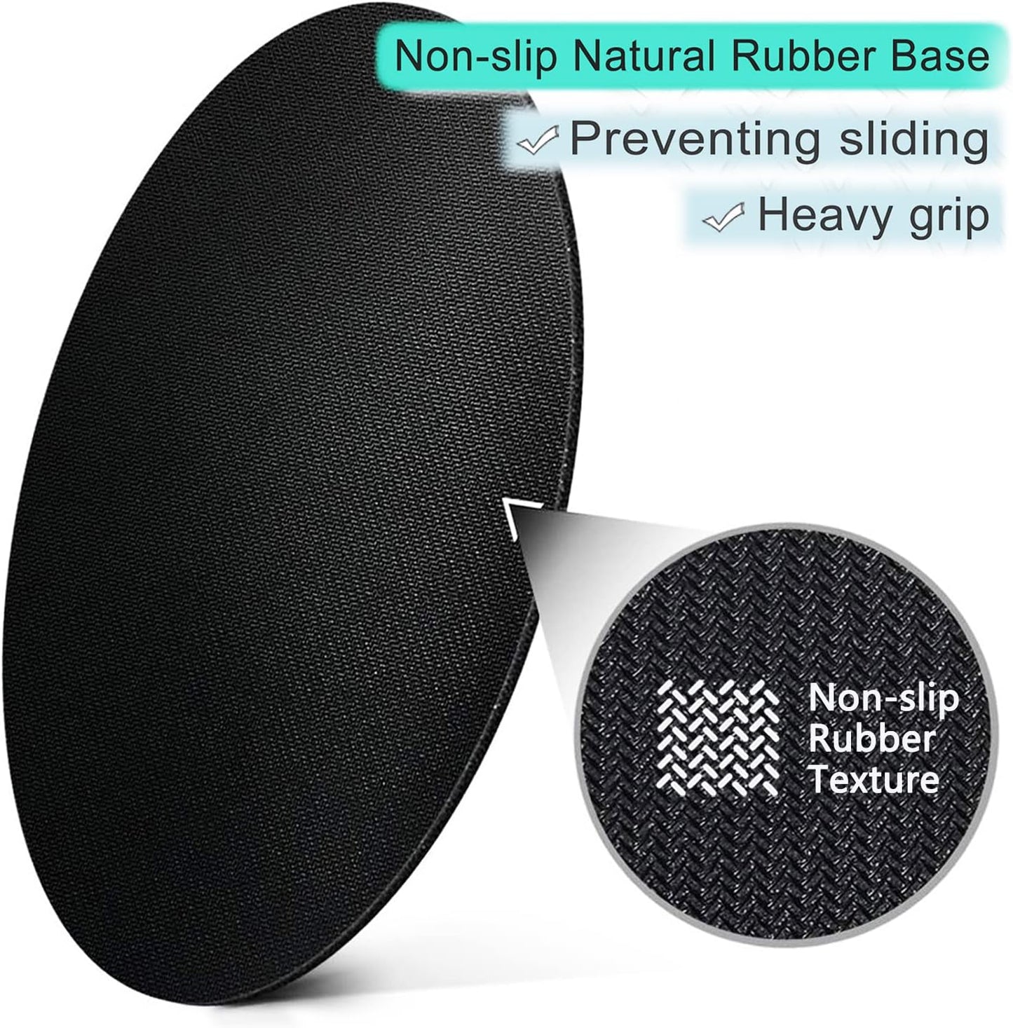 ITNRSIIET Round Mouse Pad with Stitched Edge Premium-Textured Waterproof Non-Slip Rubber Base Desktop Protection Mat Diameter 8.7 inches, Abstract Black and White