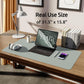 YSAGi Leather Desk Protector, Office Mat, Large Mouse Mat, Non-Slip PU Leather Blotter, Laptop Pad, Waterproof Writing Pad for Office and Home (Grayish Green, 31.5" x 15.8")