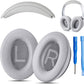 Replacement QC Ear Pad and Headband Pad Kit Cushion. Compatible with Bose QuietComfort (2023) QC45 QC35 QC35 II QC SC QC SE Wireless Noise Cancelling Headphones (Grey)