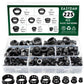 225 Pcs 8 Sizes Cable Snap-in Knockout Insulating Bushing Grommets Assortment Kit, 5/16, 3/8, 1/2, 5/8, 11/16, 3/4, 7/8, 1 Black Nylon Plastic Hole Grommets for Wiring, Cord Hose & Tubing