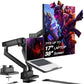AVLT Dual 17”-38" Monitor Arm Desk Mount with 17" Laptop Tray and USB-C Docking Station, HDMI 4K60Hz, USB-A 5Gbps, Ethernet, 100W PD, Fits Two Flat/Curved Monitor - Black