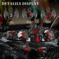 Metal DND Dice Set Dragon D&D Dice for D&D Dungeons and Dragons Gift TTRPG Metal Dice with Dragon Dice Box(Black Red Dragon)