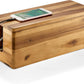 Acacia Wood Cable Management Box Round Edge - 16" L Wooden Cable Organizer Box for Electrical Hiding Cord Management - Power Strip Hider Cable Storage Box for Office, Router Wires, Under Desk