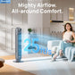 Dreo Tower Fan for Bedroom, 25ft/s Velocity Quiet Floor Fan, 90° Oscillating Fans for Indoors with 4 Speeds, 4 Modes, 8H Timer, Bladeless Fan, Standing Fans, Grey, Nomad One (DR-HTF007)
