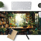 Green Plant Lovers Cute Desk Mat, Kawaii Desk Pad XXL Large Extended Lofi Mouse Pad Gaming Anime Mousepad, Big Laptop Computer Keyboard and Mouse Mat for Girl Women Office Desk Decor 31.5x15.7 in