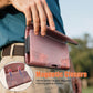 Leather Phone Holster for Men with Belt Clip, Cell Phone Holder for iPhone 17/16/15/14/13/12 Pro, Galaxy S24/S23/S21, Belt Pouch Case Magnetic Closure (Brown-L)