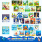 homicozy 4PCS Sticker Paint Books for Kids Ages 4-10,Dinosaur Astronaut Ocean Animals Designs Paint by Stickers,Sticker by Numbers,Party Birthday Gifts for Boys 4-10,Create 40 Pictures at a Time
